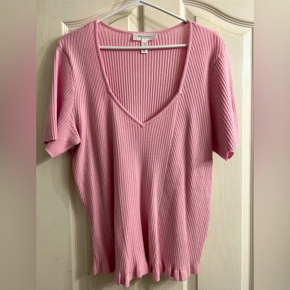 Addition Elle Pink Spring short sleeved sweater 2x - Never Worn